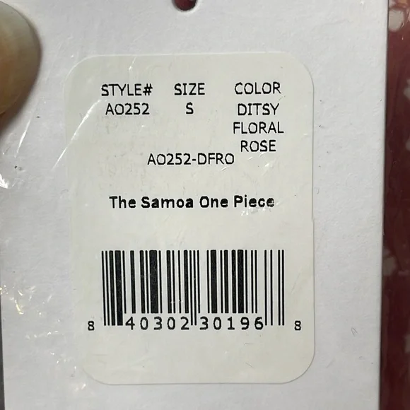 NWT Andie Swim Samoa One Piece Swimsuit Ditsy Floral Rose Sz S
